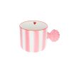 Tasse à café rayée rose coquillage - Trouville