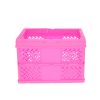 Caisse de rangement pliable en plastique rose flashy