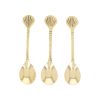 Lot de 3 cuillères en laiton coquillage