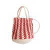 Sac à mains en crochet rayé rouge - Trouville