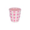 Petit verre en mélamine vichy rose