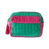 Trousse de toilette en velours vert et rose - Aland