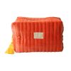 Trousse de toilette en velours orange - Olympe