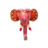 Petit éléphant mural rose en papier mâché