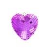 Suspension cœur à facettes rose 8cm