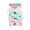 Lot de 3 barrettes nœuds crème, bleu, rose
