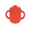 Gobelet en silicone deux anses ours rouge - Petit déj