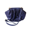 Pochette sac bourse en cuir irisé bleu nuit