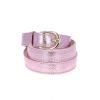 Ceinture à boucle ronde en cuir irisé rose clair - Taille M