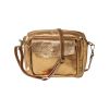 Sacoche en cuir irisé bronze