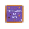 Lot de 3 tatouages temporaires iridescents fête