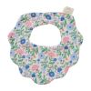 Bavoir bandana éponge fleuri bleu et rose - Joli Paon