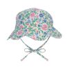 Chapeau de soleil bébé fleuri bleu et rose - Joli Paon