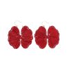Boucles d'oreilles en raphia fleur rouge - Paraty