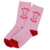 Chaussettes femme à paillettes rose
