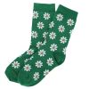 Chaussettes femme à paillettes vertes marguerites - Rodéo Disco