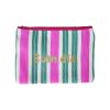 Pochette à rayures brodée 