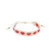 Bracelet en perles tissées coeurs rouges