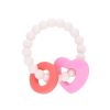 Anneau de dentition en silicone cœur rose - Joli paon