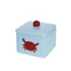 Boite en céramique carrée bleu crabe - Petit Matelot