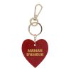 Porte-clés en résine coeur rouge à paillettes maman d'amour