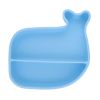 Assiette en silicone bleu clair baleine compartiments - Petit Matelot