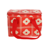 Sac repas isotherme rouge fleurs blanches