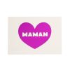 Carte de voeux coeur rose maman