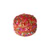 Boîte indienne ronde cuivrée multicolore