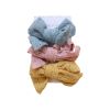 Lot de 3 barrettes nœuds broderie anglaise bleu rose ocre