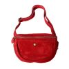 Sac banane en cuir nubuck rouge