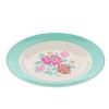 Assiette en mélamine à fleurs turquoises Datcha
