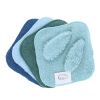 Lot de 4 lingettes lavables en éponge vert bleu