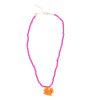 Collier en perles fuchsia et crabe - Club Soleil