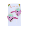 Lot de 2 barrettes fraise pailletées