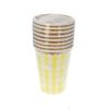 Lot de 8 gobelets à pâquerettes vichy jaune
