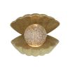 Lampe coquillage à paillettes dorées