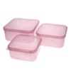 Lot de 3 boîtes à goûter paillettes roses