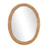 Miroir en rotin tressé