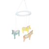 Mobile bébé suspension chevaux en bois