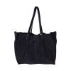 Sac tote bag cuir bleu foncé
