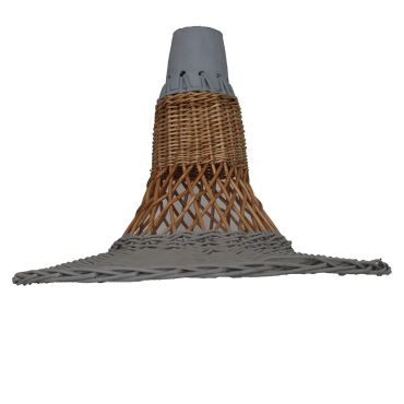 Suspension en rotin naturel et gris Hello Africa