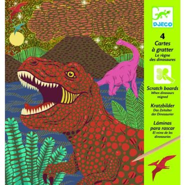 cartes à gratter dinosaures djeco