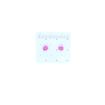 Boucles d'oreilles petites marguerites rose