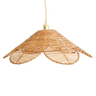 suspension luminaire rotin marguerite