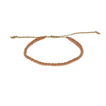 bracelet en nylon rose doré bijou femme