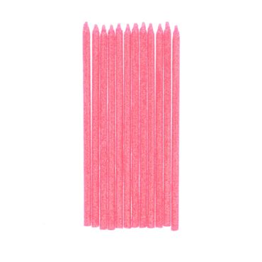 lot de 12 bougies à paillettes roses