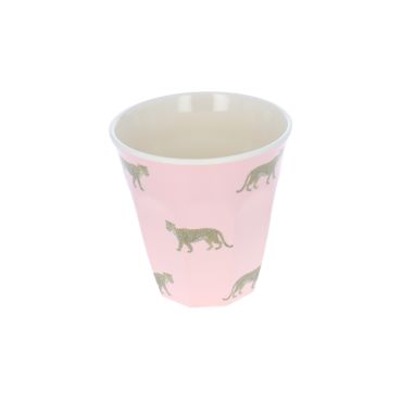 Grand verre en mélamine rose Léopard