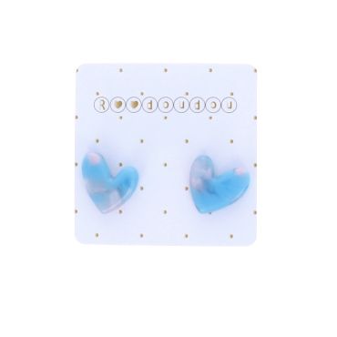 boucles d'oreilles coeurs bleu