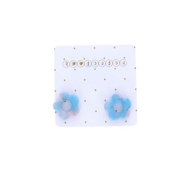 Boucles d'oreilles fleurs bleues